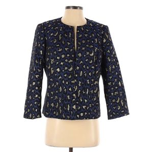 Anne Klein Navy Animal Print Blazer NWT